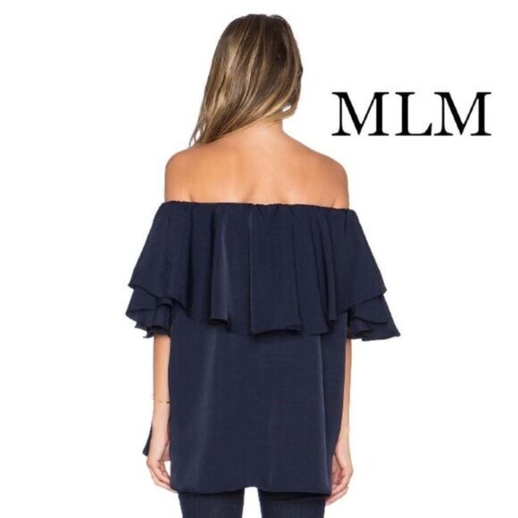 MLM The Label Maison Off The Shoulder Top Casual Loose Blouse Shirts - Picture 2 of 6